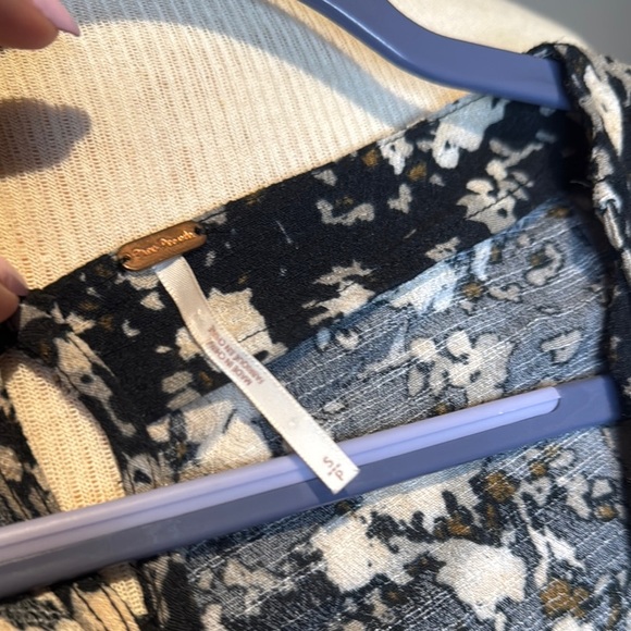 Free People Black and White Ruffled Wrap romper - Picture 2 of 5